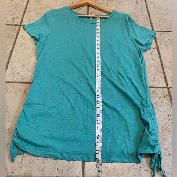 💜 Turquoise mySTYLE Ruched Tie-Side T-Shirt XL - Picture 6 of 6